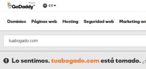 dominio ocupado Dominio ocupado en Godaddy